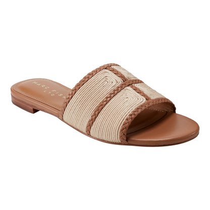 Marc Fisher Zuri Flat Slide Sandal - Natural/Brown