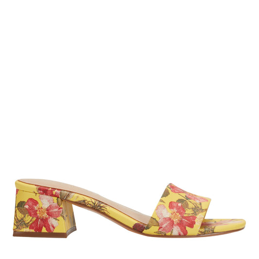 Marc Fisher Olysa Slide Dress Sandal - Yellow Floral