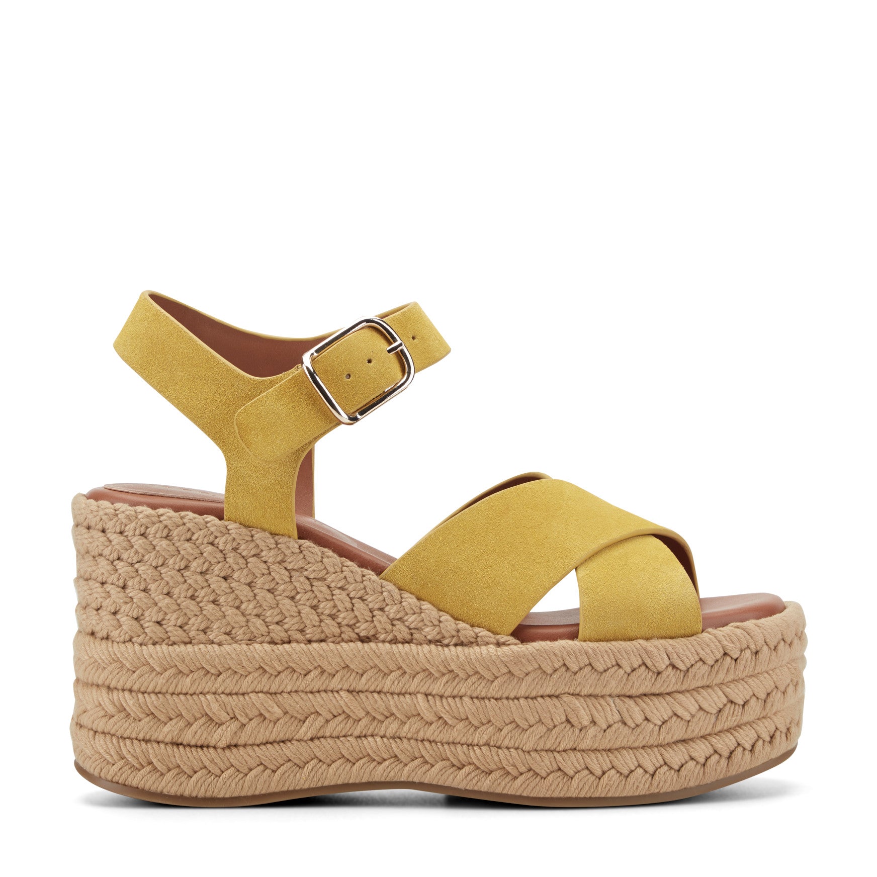 Marc Fisher Pasion Espadrille Wedge Sandal - Yellow Suede
