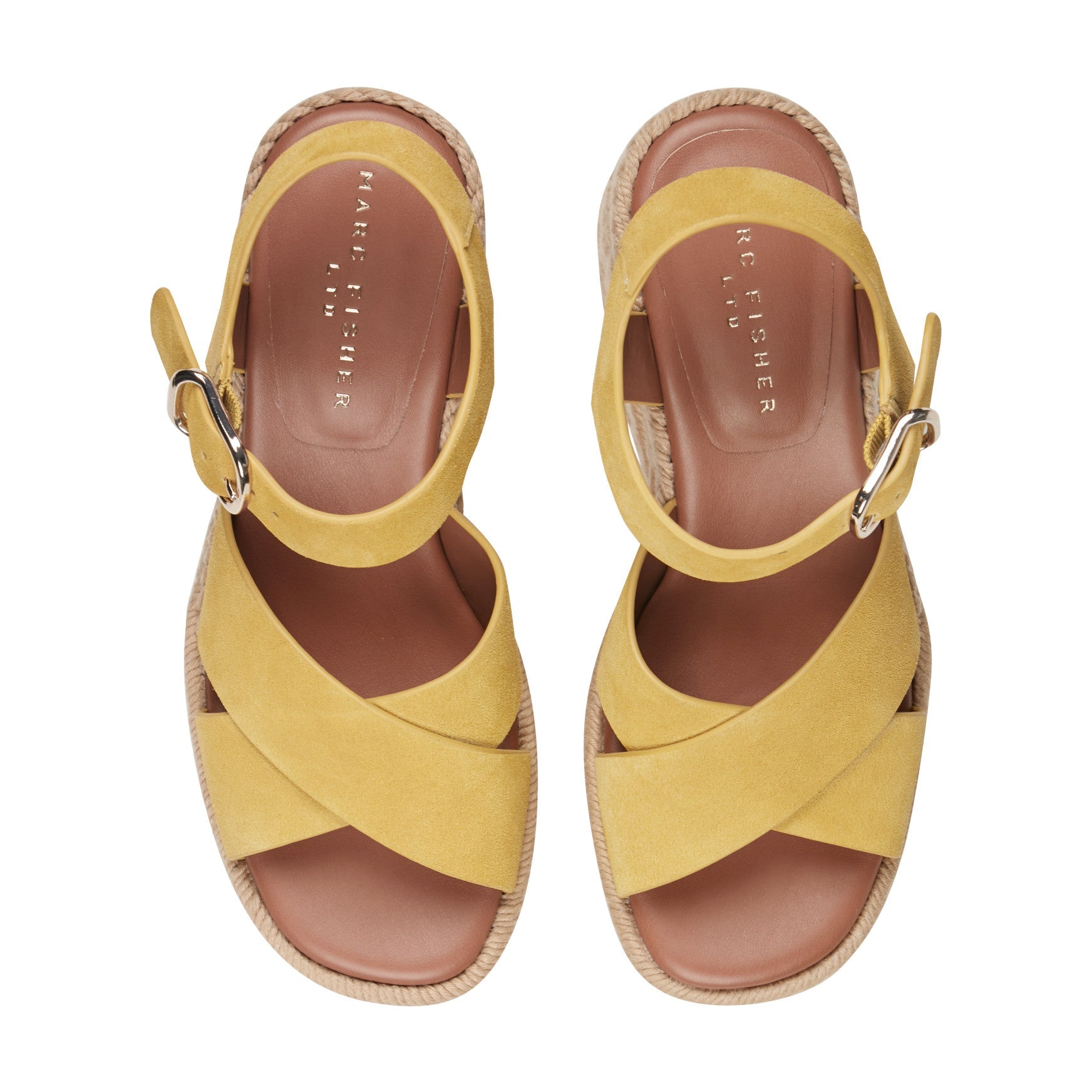 Marc Fisher Pasion Espadrille Wedge Sandal - Yellow Suede