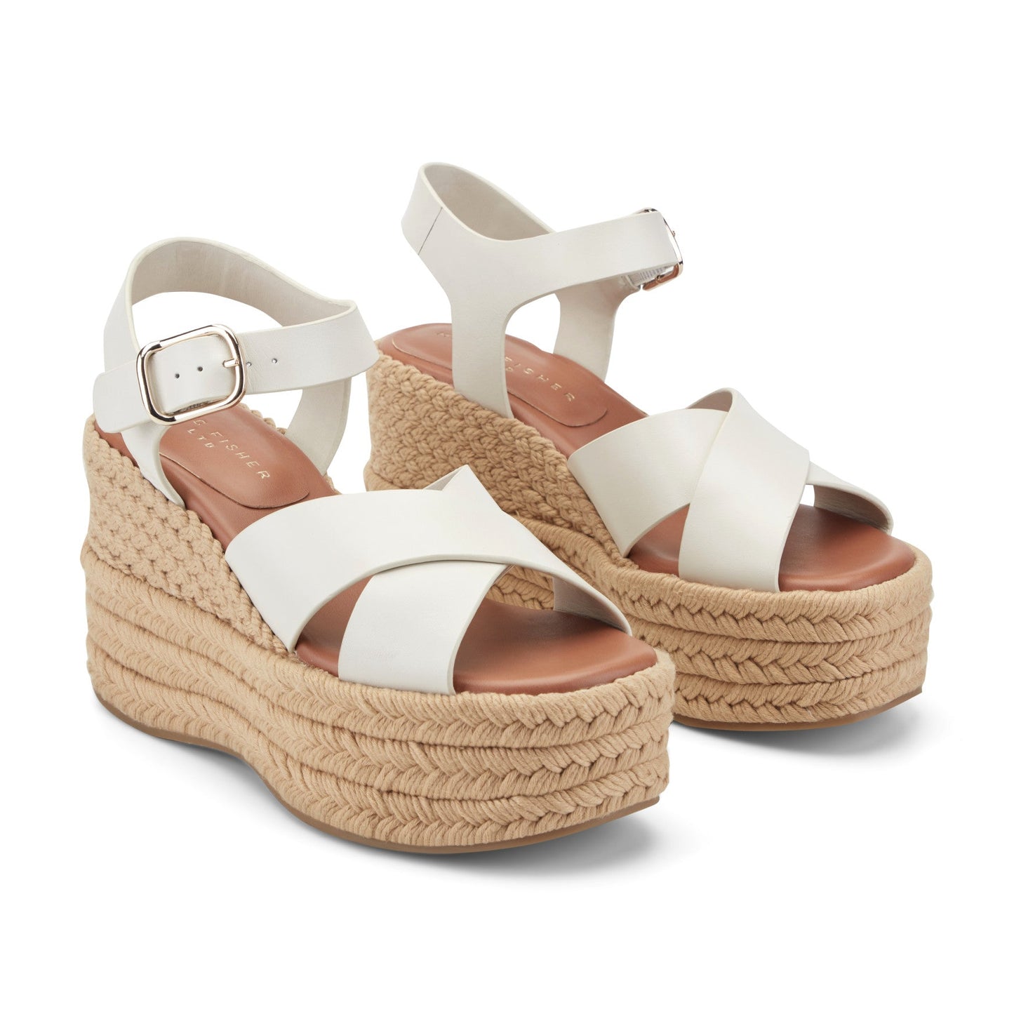 Marc Fisher Pasion Espadrille Wedge Sandal - Chic Cream Leather