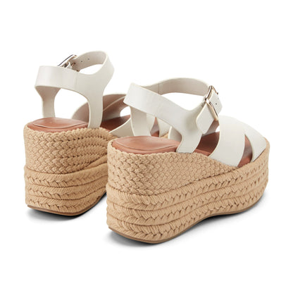 Marc Fisher Pasion Espadrille Wedge Sandal - Chic Cream Leather