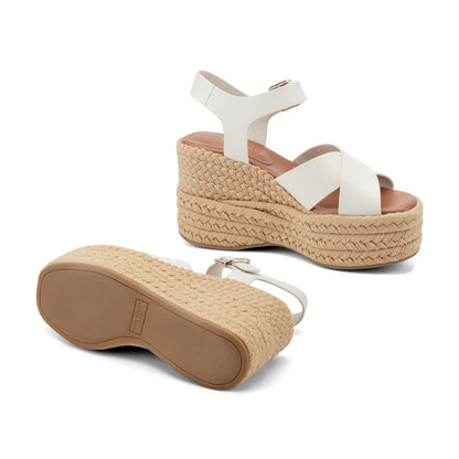Marc Fisher Pasion Espadrille Wedge Sandal - Chic Cream Leather