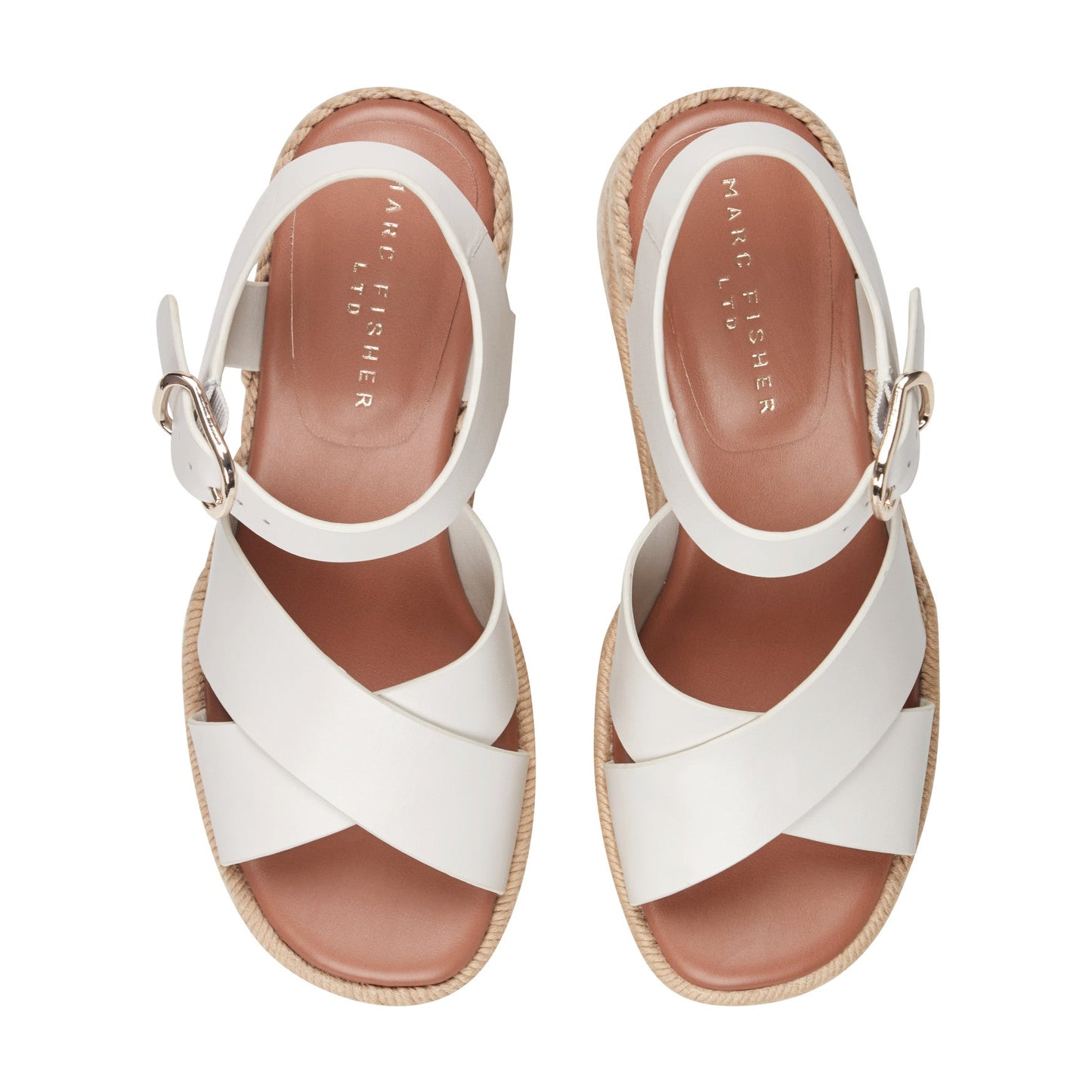 Marc Fisher Pasion Espadrille Wedge Sandal - Chic Cream Leather
