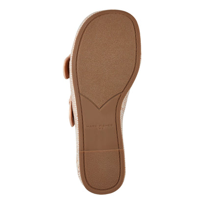 Marc Fisher Poppy Platform Slide Sandal - Light Pink Raffia