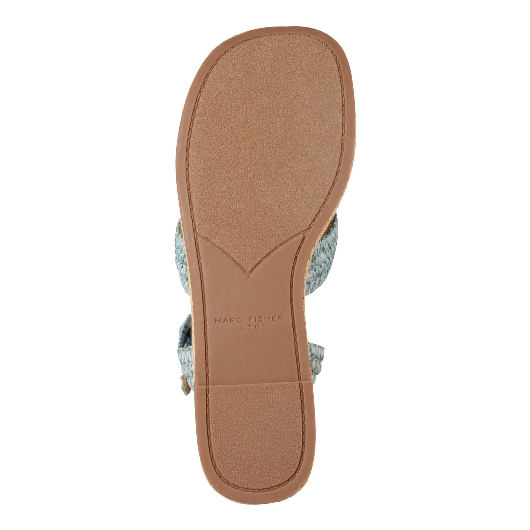 Marc Fisher Payley Platform Wedge Sandal - Light Blue Raffia