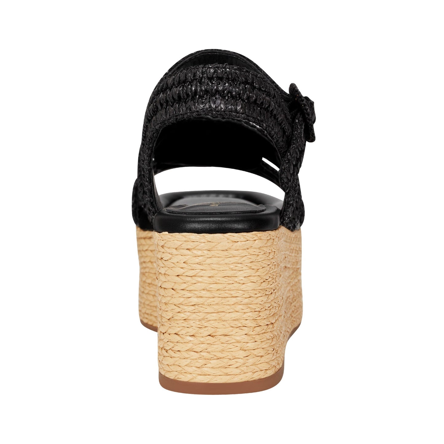 Marc Fisher Payley Platform Wedge Sandal - Black Raffia