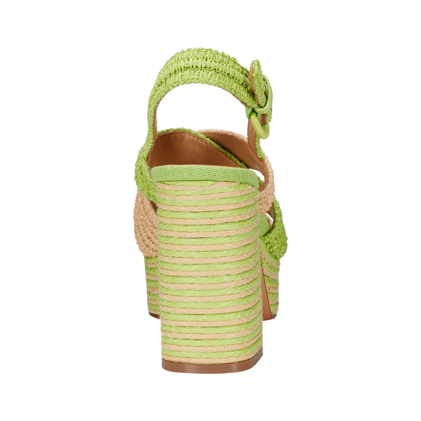 Marc Fisher Caddy Platform Sandal - Natural/Green Raffia