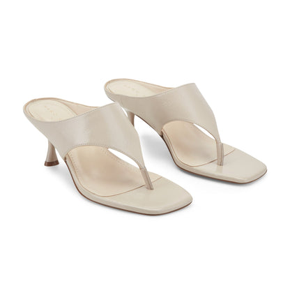 Marc Fisher Adia Leather Thong Sandal - Ivory Leather