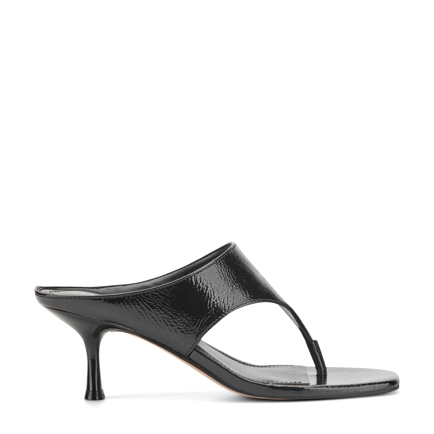 Marc Fisher Adia Leather Thong Sandal - Black Leather