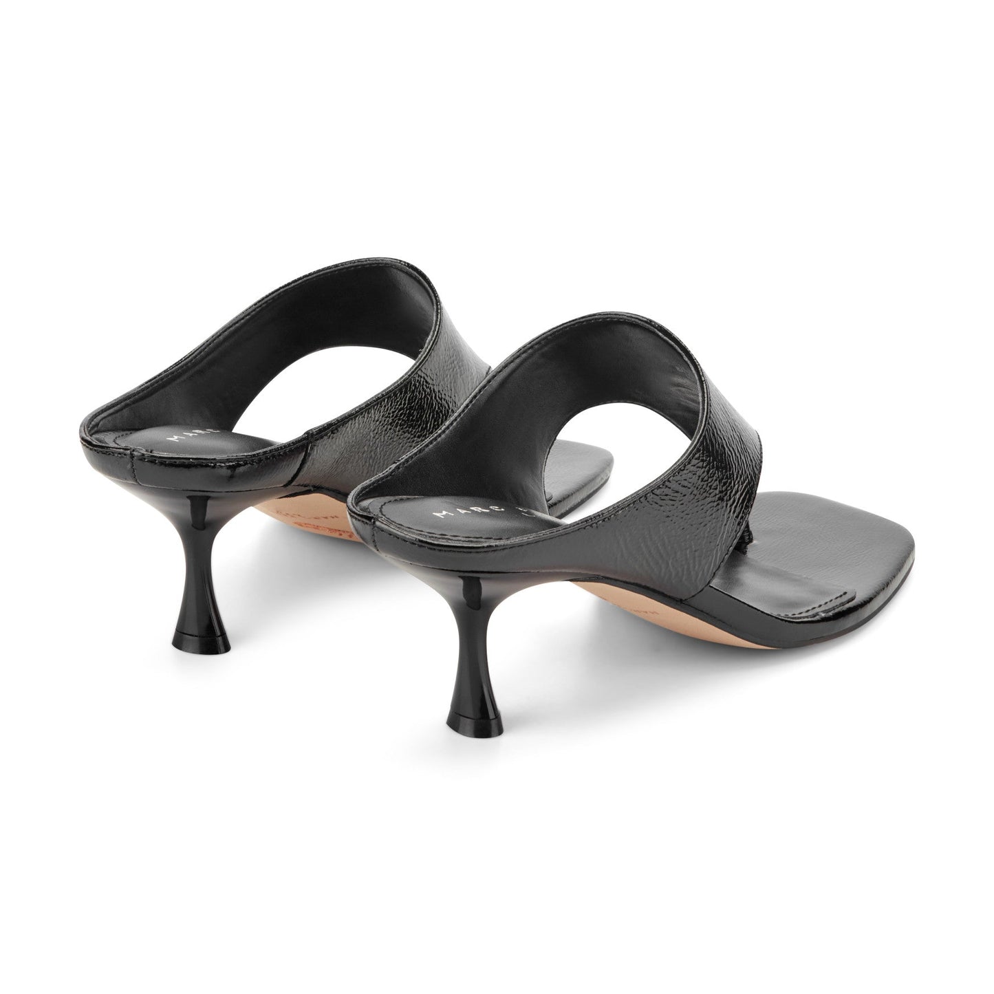 Marc Fisher Adia Leather Thong Sandal - Black Leather