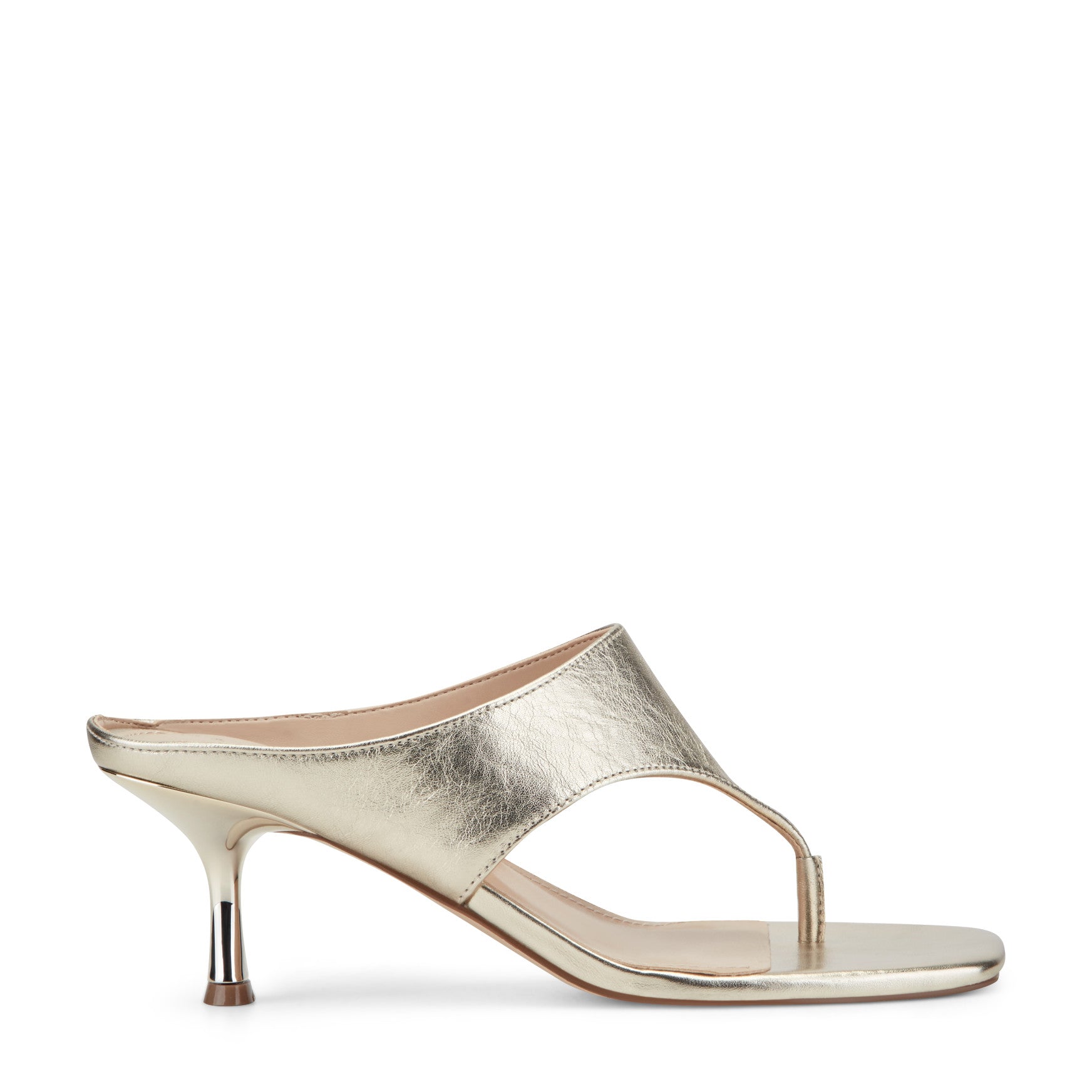Marc Fisher Adia Leather Thong Sandal - Platino Leather