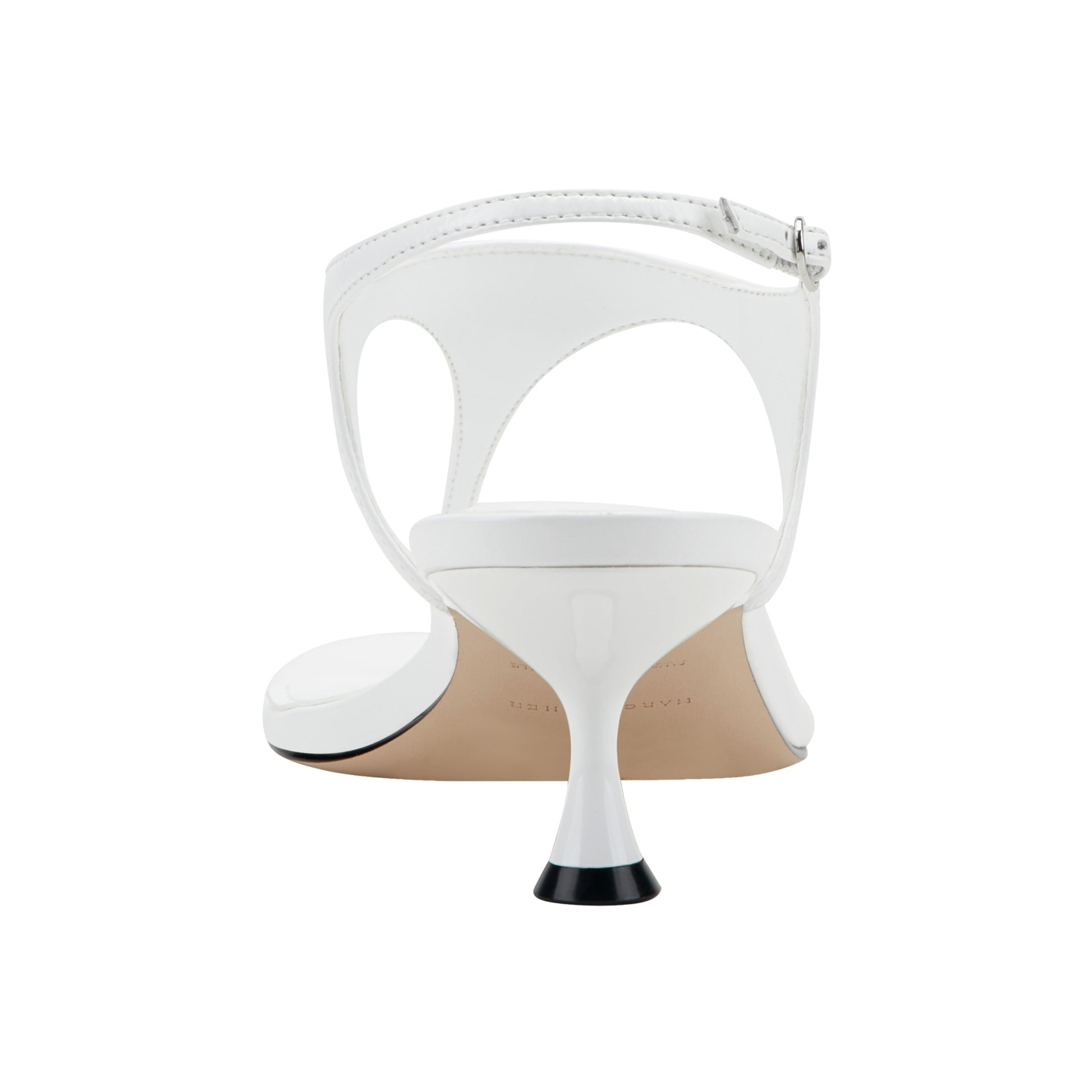Marc Fisher Pelysa Leather Heeled Thong Sandal - White Patent Leather
