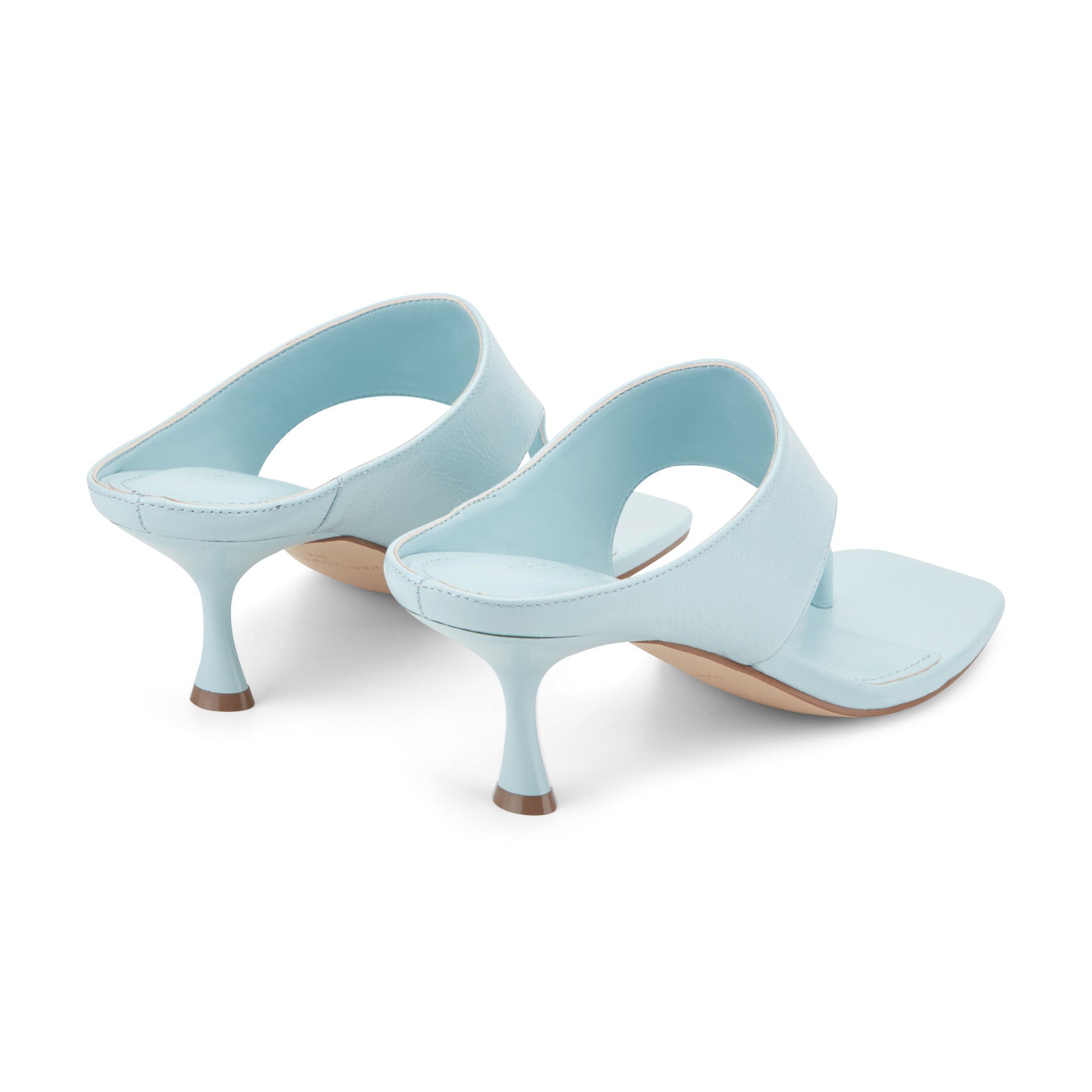 Marc Fisher Adia Leather Thong Sandal - Light Blue Leather