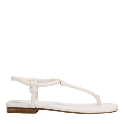 Marc Fisher Maycee Thong Flat Leather Sandal - Chic Cream Leather
