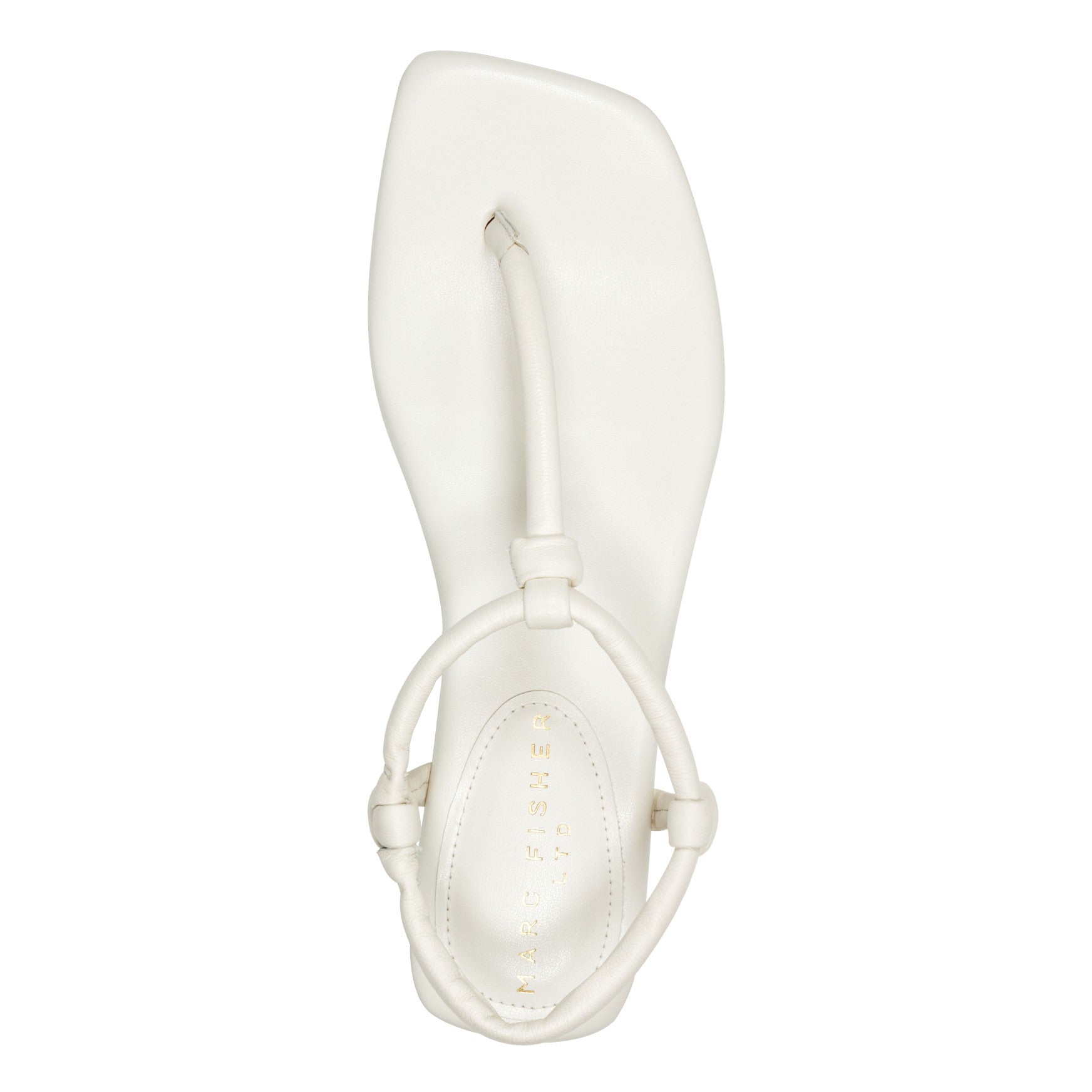 Marc Fisher Maycee Thong Flat Leather Sandal - Chic Cream Leather