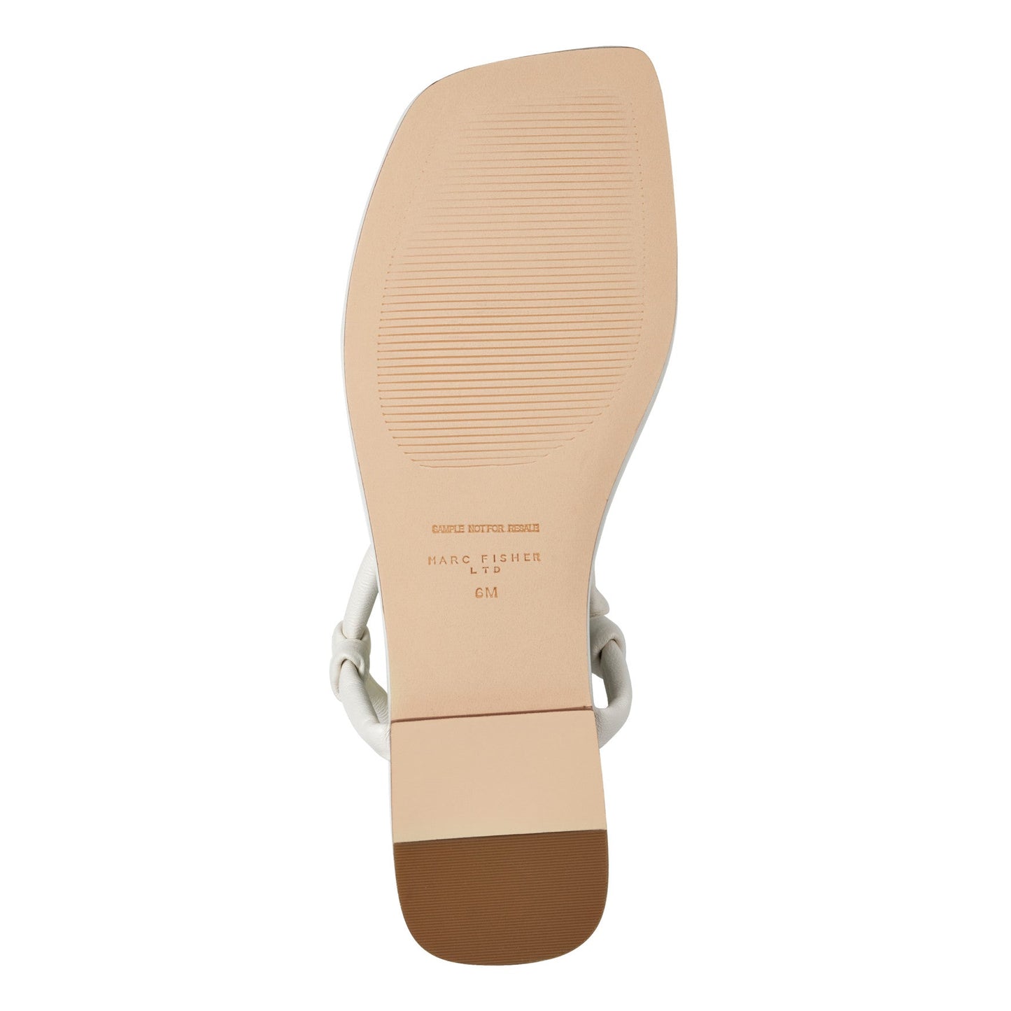 Marc Fisher Maycee Thong Flat Leather Sandal - Chic Cream Leather