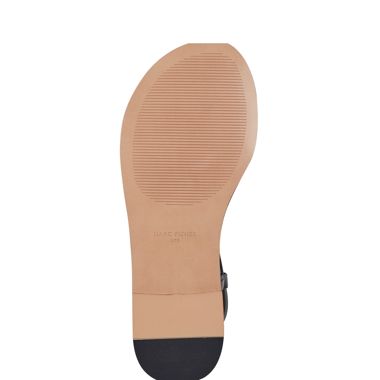 Marc Fisher Lille Thong Flat Leather Sandal - Black Leather