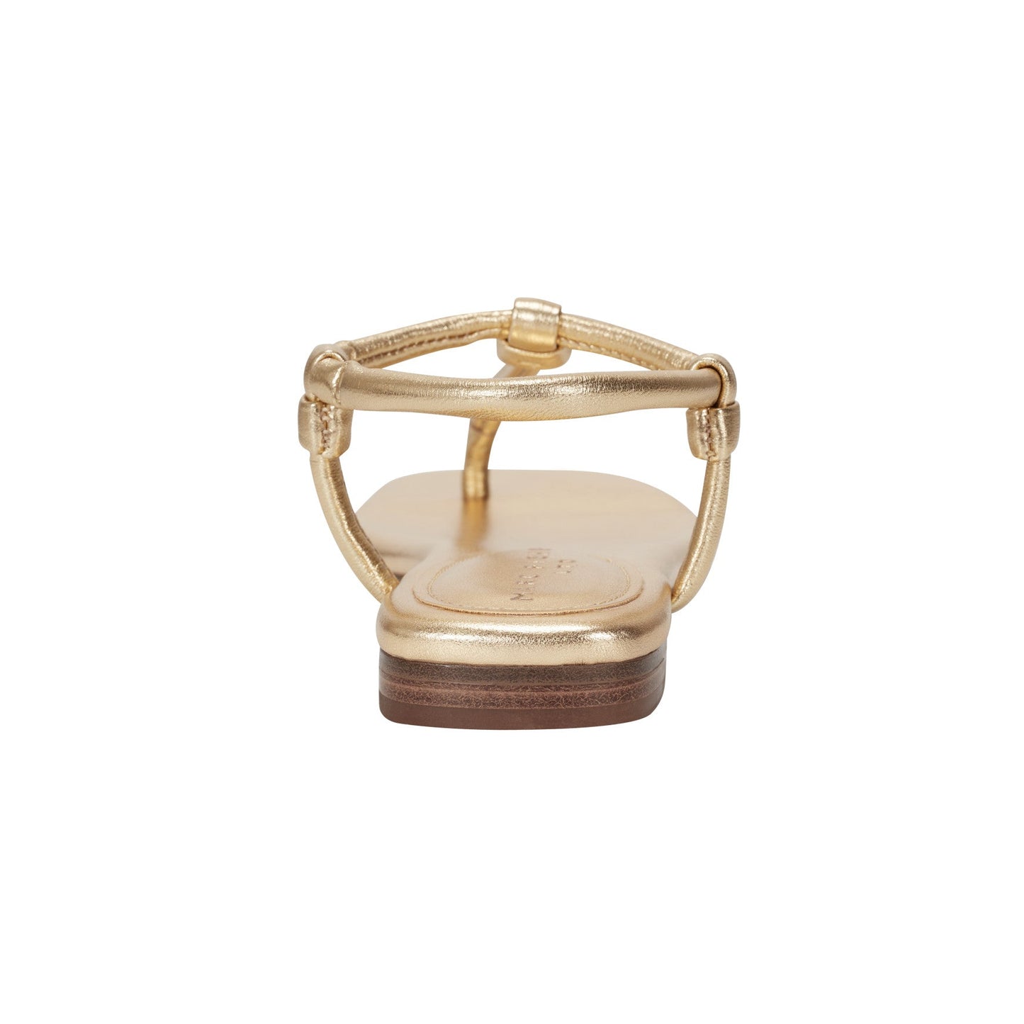 Marc Fisher Maycee Thong Flat Leather Sandal - Gold Leather