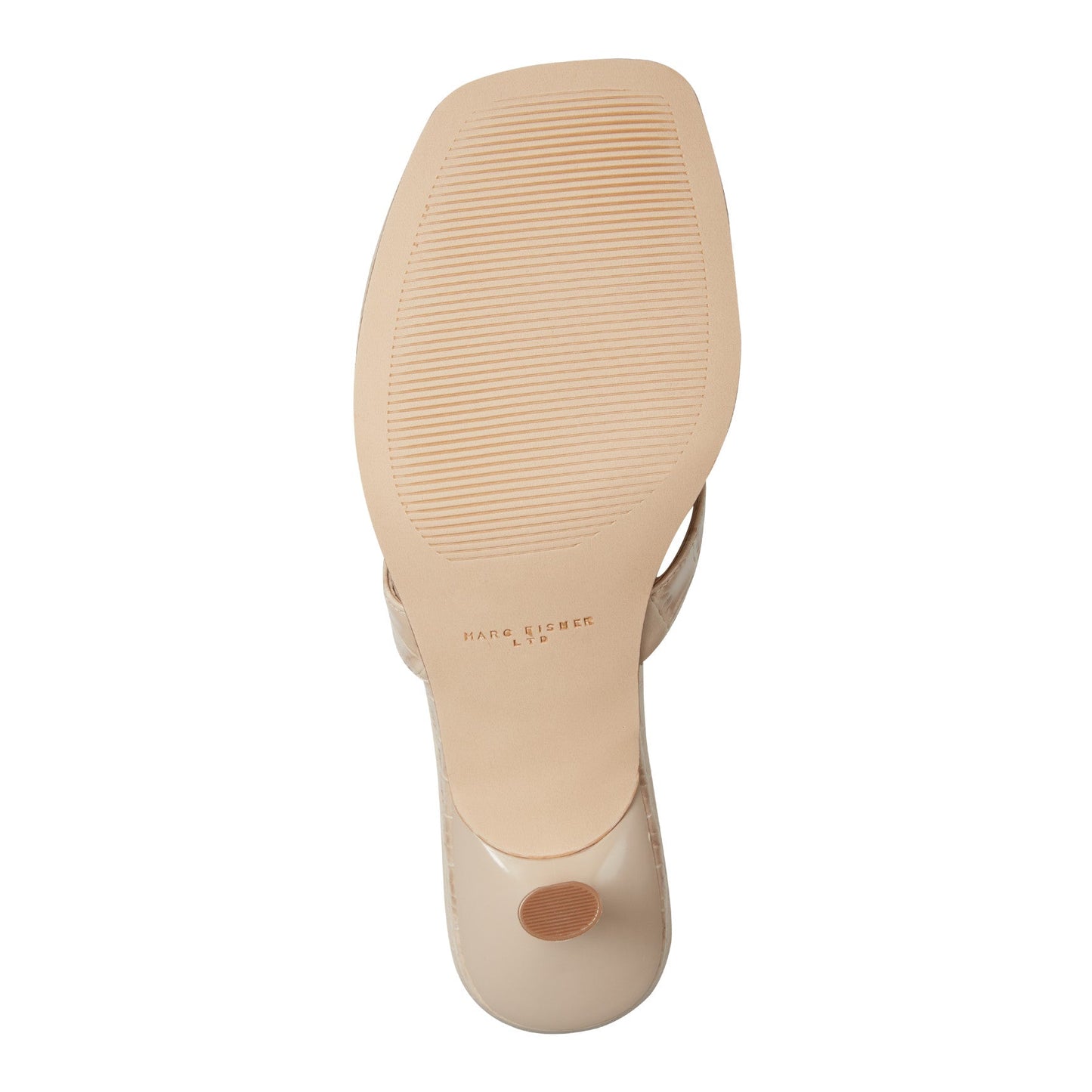 Marc Fisher Amelea Leather Thong Sandal - Embossed Natural Croco Leather