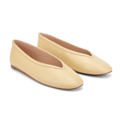 Marc Fisher Gradi Leather Ballet Flat - Yellow Leather
