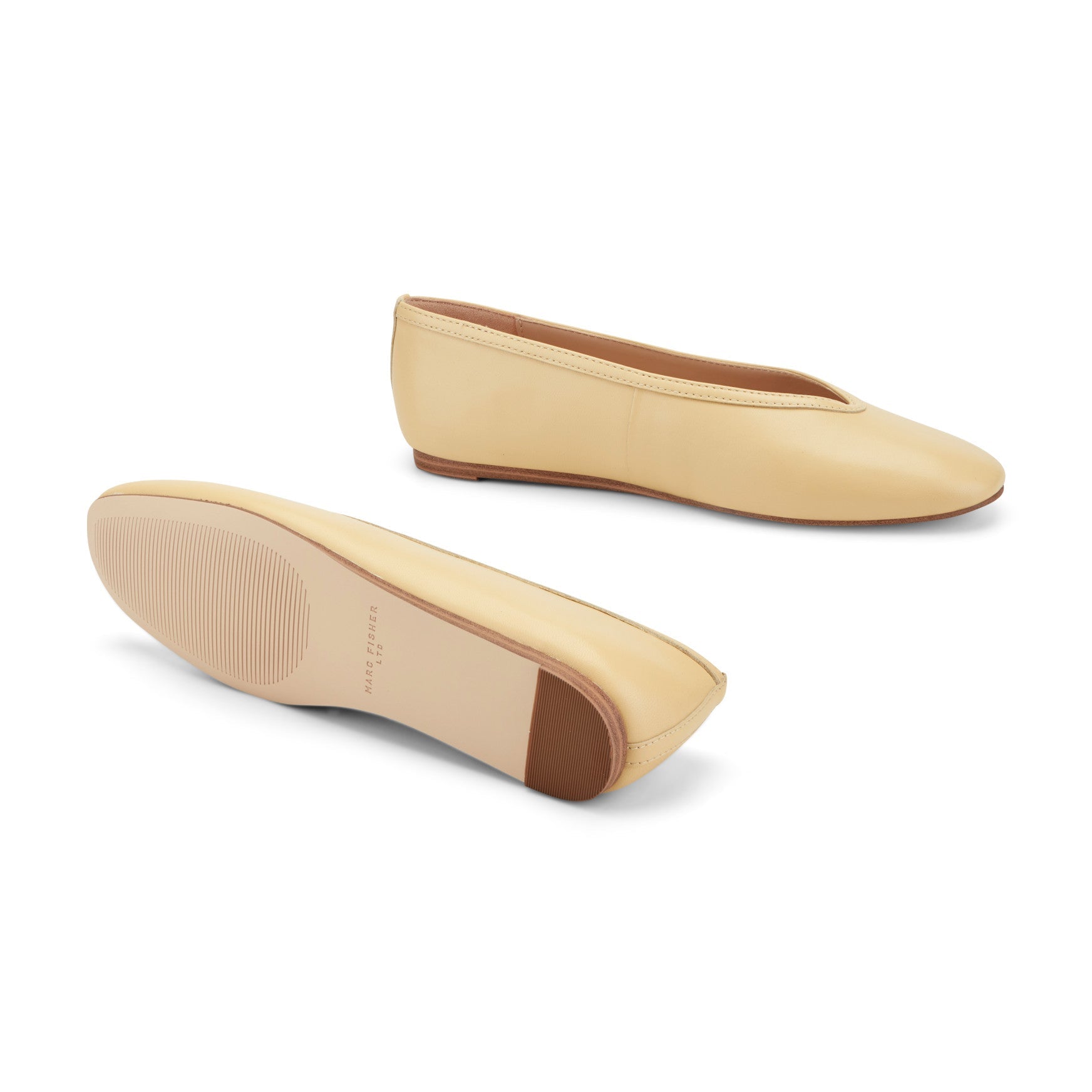 Marc Fisher Gradi Leather Ballet Flat - Yellow Leather