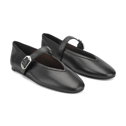 Marc Fisher Godea Mary Jane Ballet Flat - Black Leather