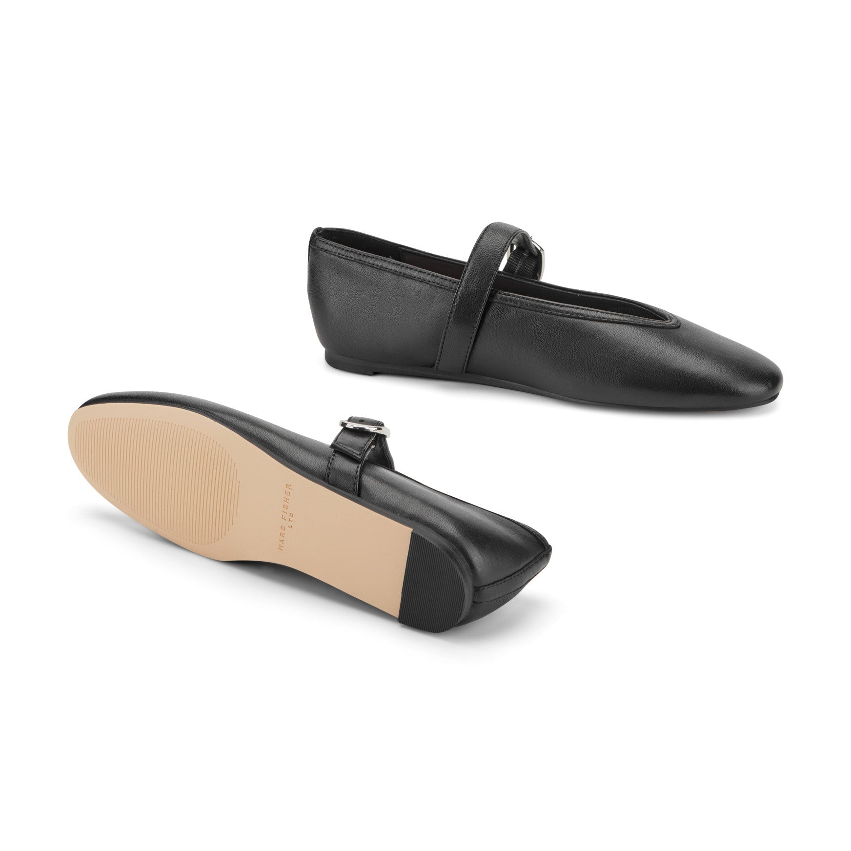Marc Fisher Godea Mary Jane Ballet Flat - Black Leather