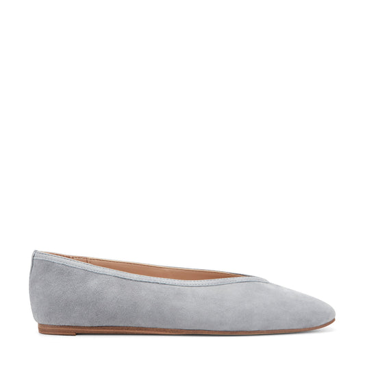 Marc Fisher Gradi Leather Ballet Flat - Light Grey Suede