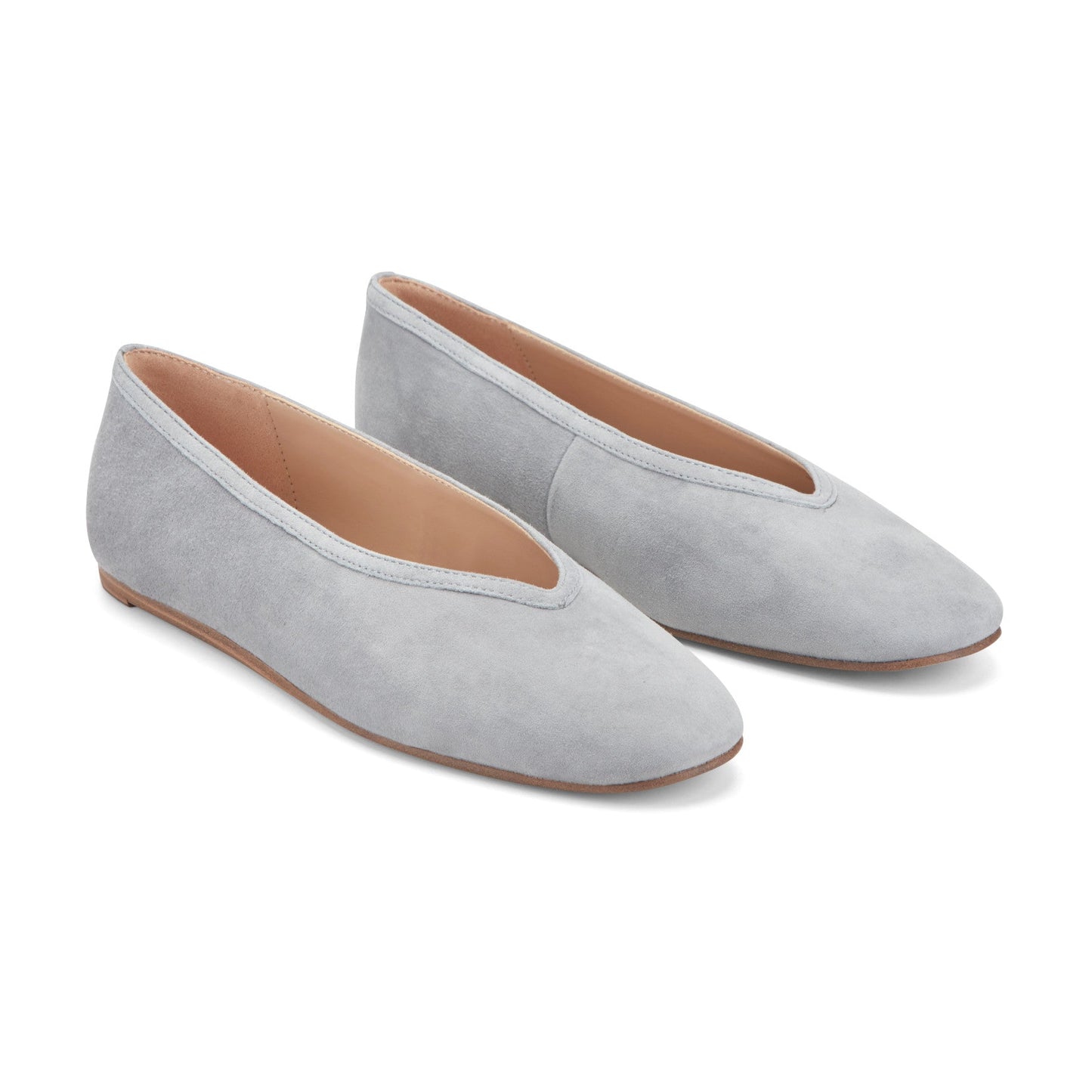Marc Fisher Gradi Leather Ballet Flat - Light Grey Suede