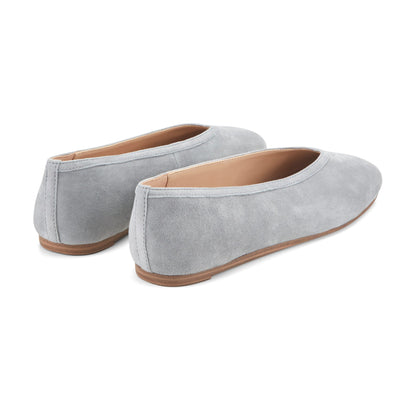Marc Fisher Gradi Leather Ballet Flat - Light Grey Suede