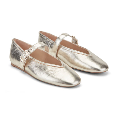 Marc Fisher Godea Mary Jane Ballet Flat - Platino Leather
