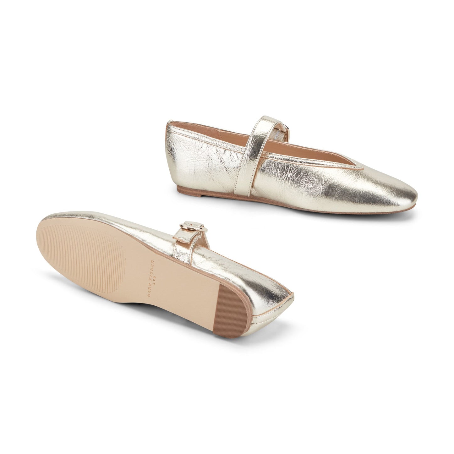 Marc Fisher Godea Mary Jane Ballet Flat - Platino Leather