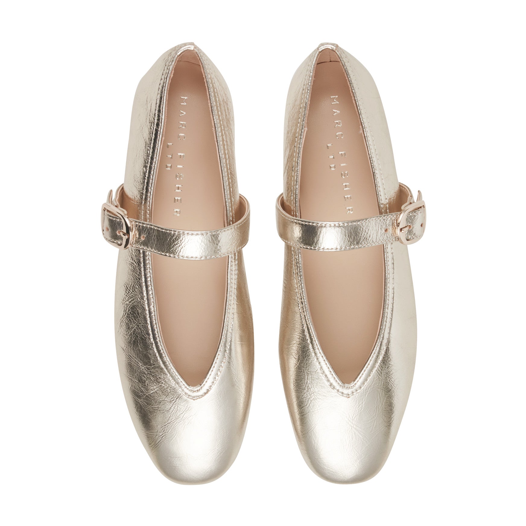 Marc Fisher Godea Mary Jane Ballet Flat - Platino Leather