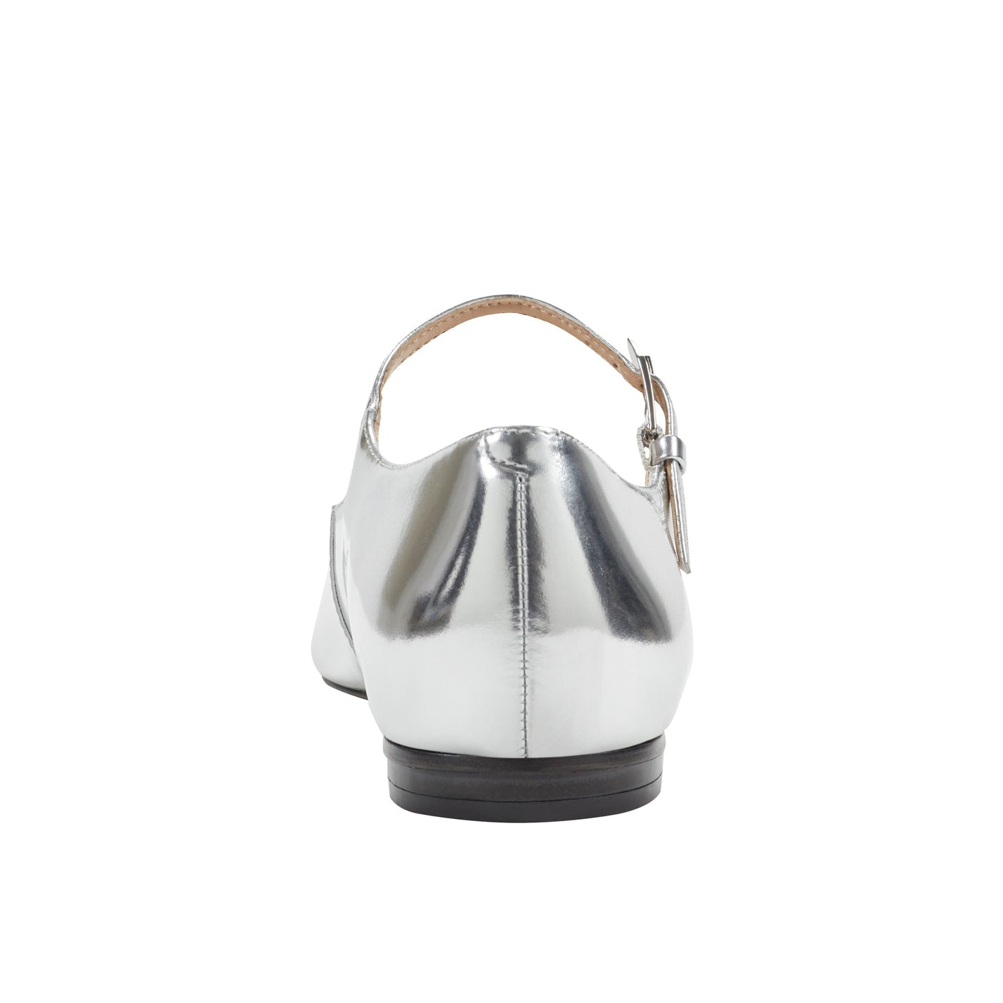 Marc Fisher Trella Leather Mary Jane Flat - Silver Metallic