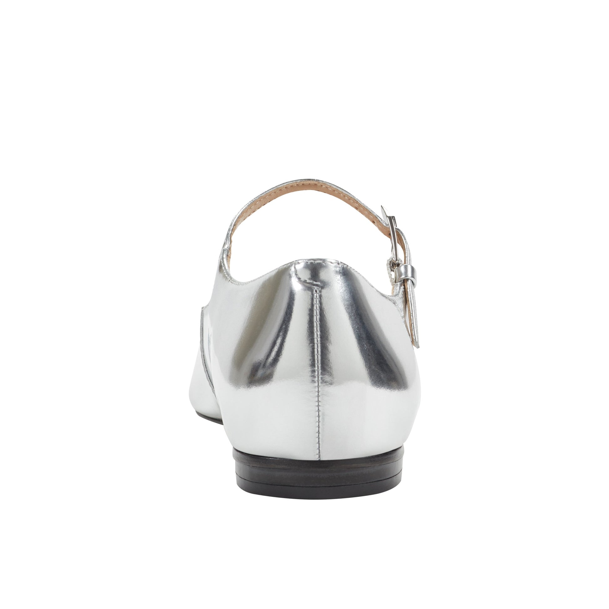 Marc Fisher Trella Leather Mary Jane Flat - Silver Metallic