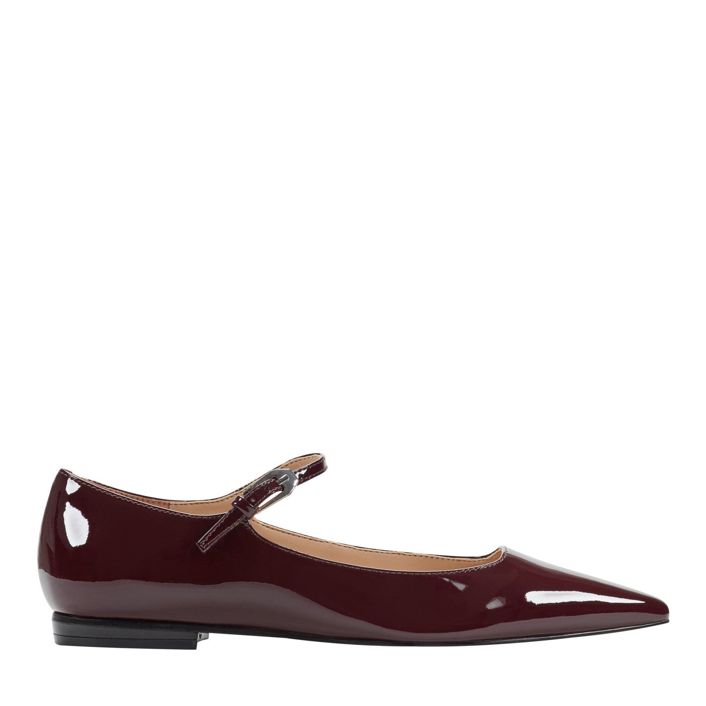 Marc Fisher Trella Leather Mary Jane Flat - Dark Red Patent Leather