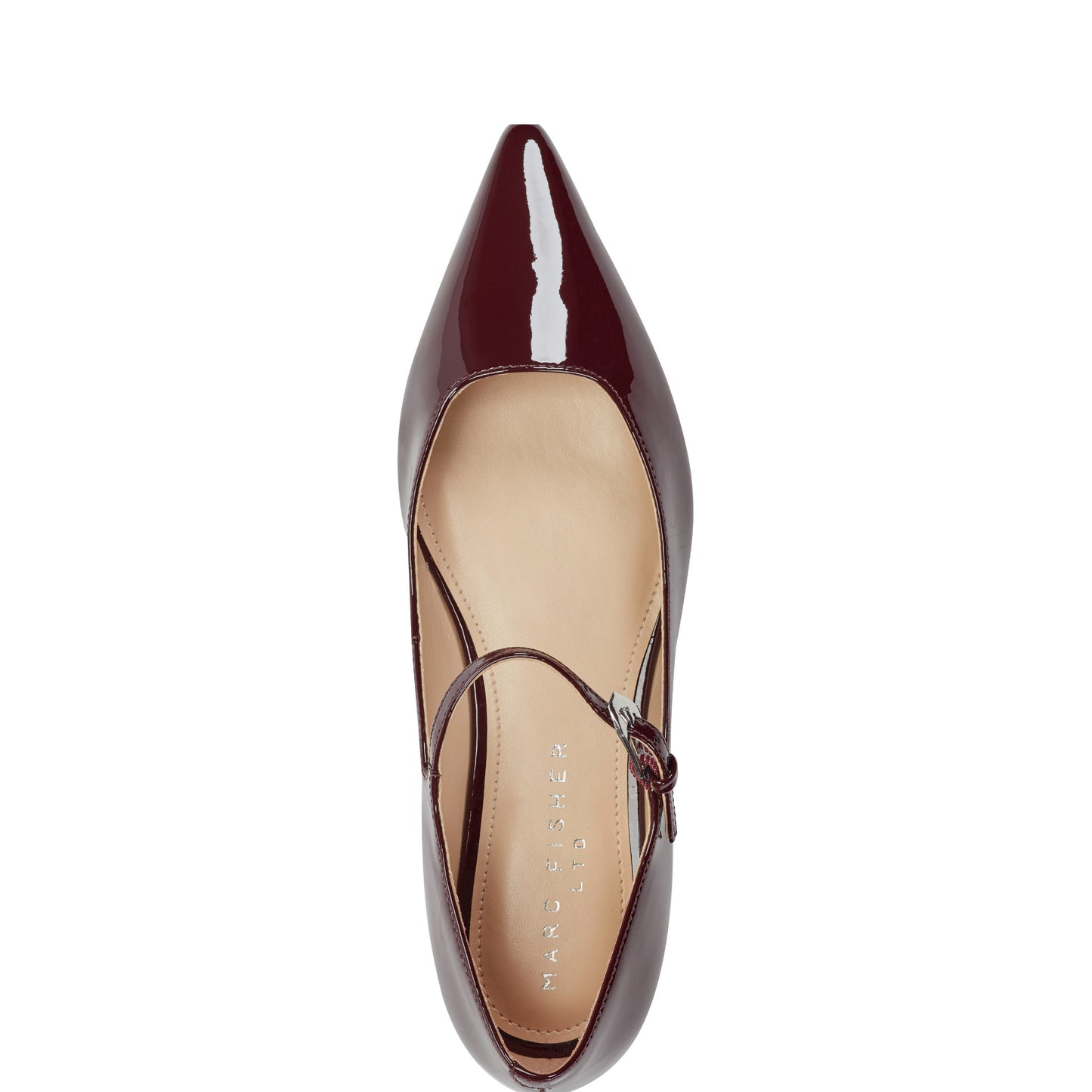 Marc Fisher Trella Leather Mary Jane Flat - Dark Red Patent Leather