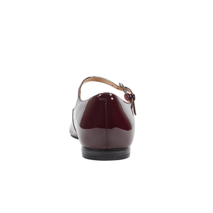 Marc Fisher Trella Leather Mary Jane Flat - Dark Red Patent Leather