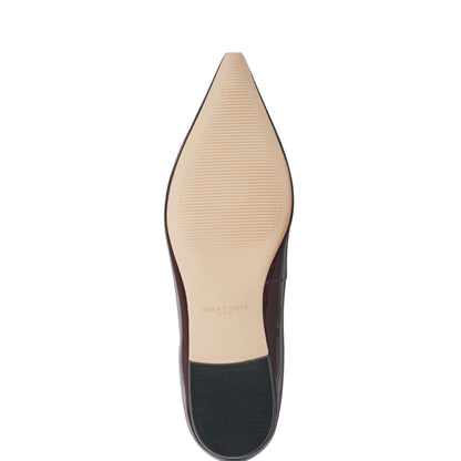 Marc Fisher Trella Leather Mary Jane Flat - Dark Red Patent Leather