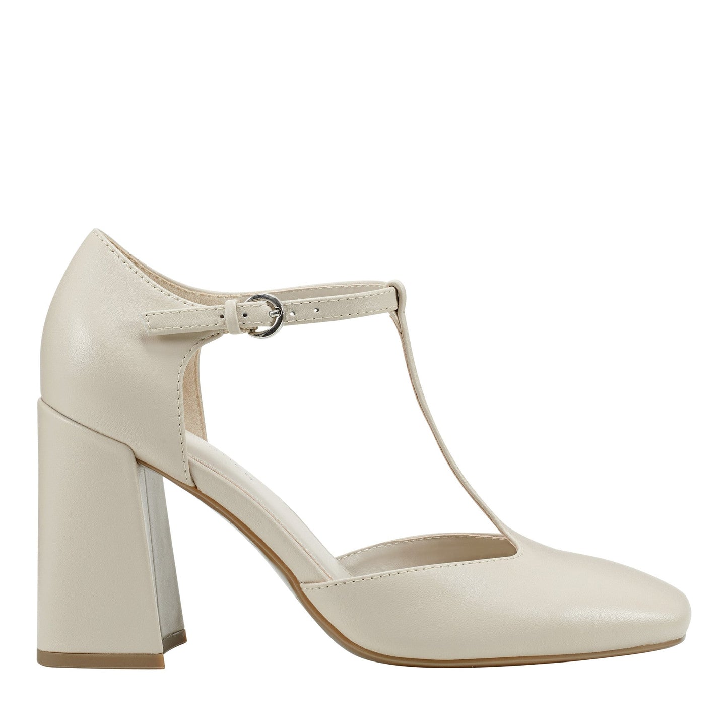 Marc Fisher Cyrene T-Strap Pump - Chic Cream