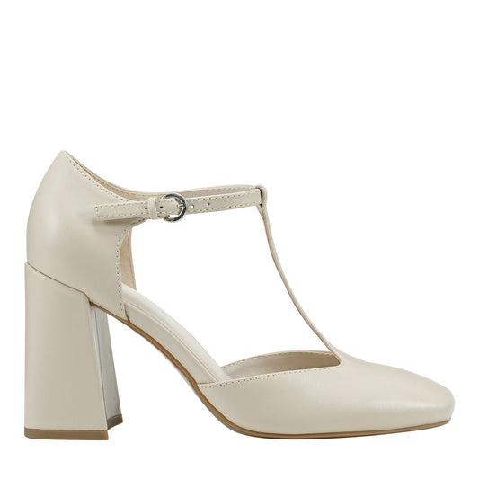 Marc Fisher Cyrene T-Strap Pump - Chic Cream