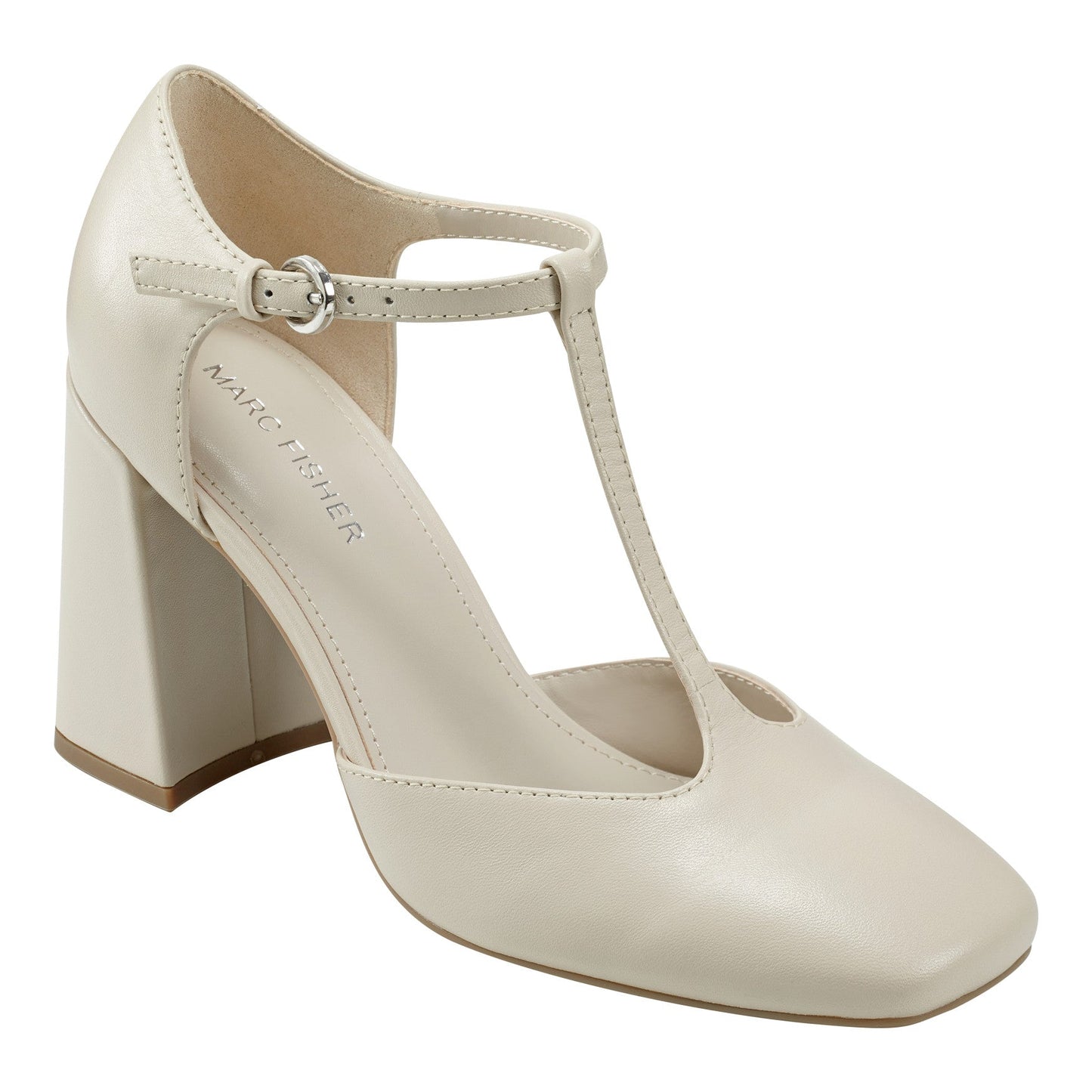 Marc Fisher Cyrene T-Strap Pump - Chic Cream