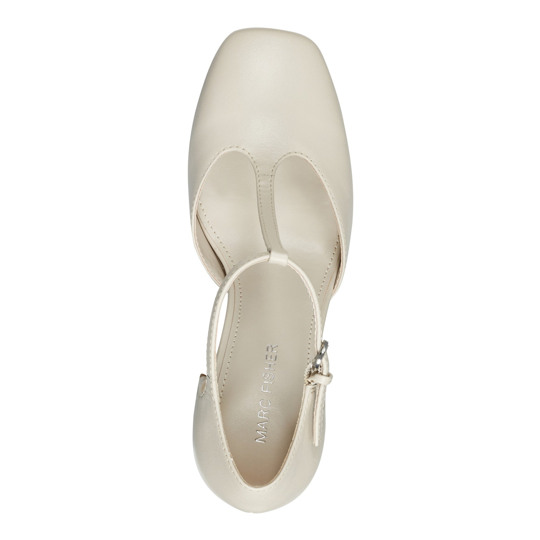 Marc Fisher Cyrene T-Strap Pump - Chic Cream