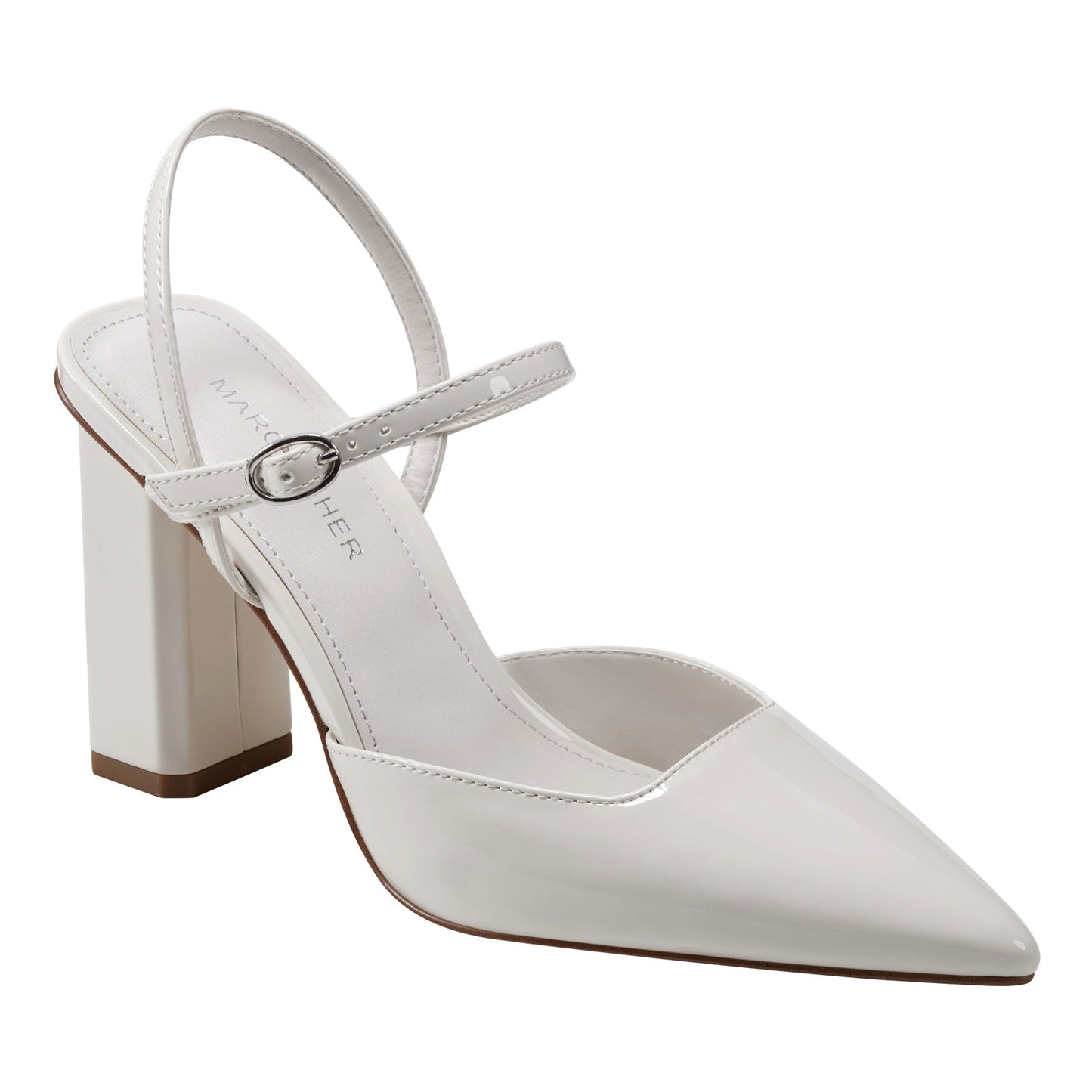 Marc Fisher Doster Pointy Toe Slingback - Chic Cream Patent