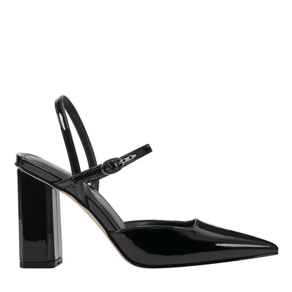 Marc Fisher Doster Pointy Toe Slingback - Black Patent