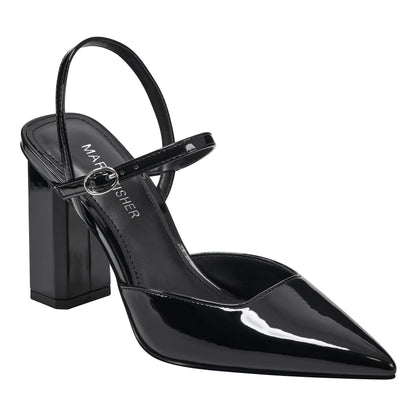 Marc Fisher Doster Pointy Toe Slingback - Black Patent