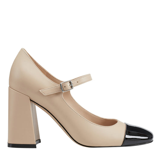 Marc Fisher Charine Cap Toe Mary Jane - Natural/Black