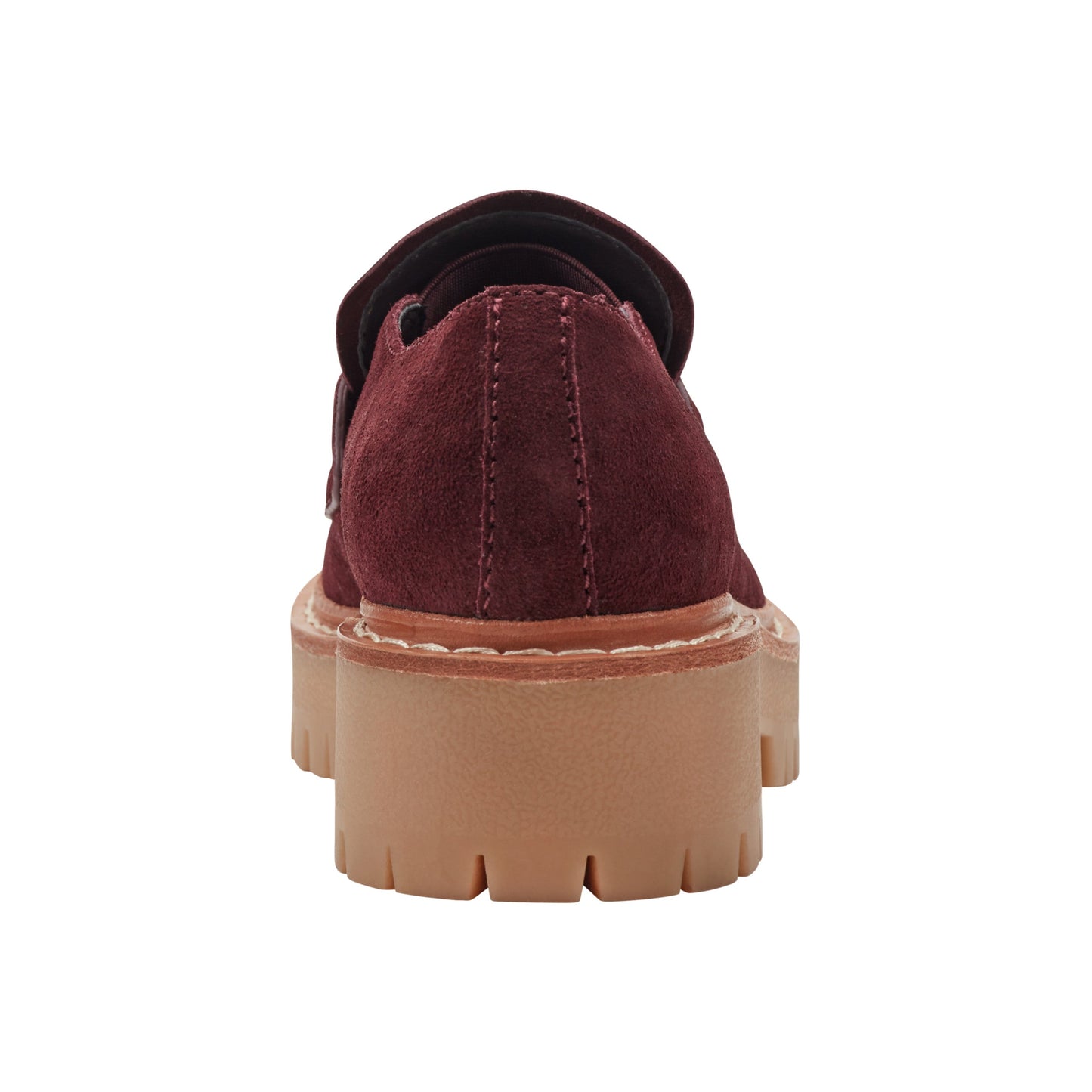 Marc Fisher Norton Lug Sole Leather Loafer - Dark Red Leather