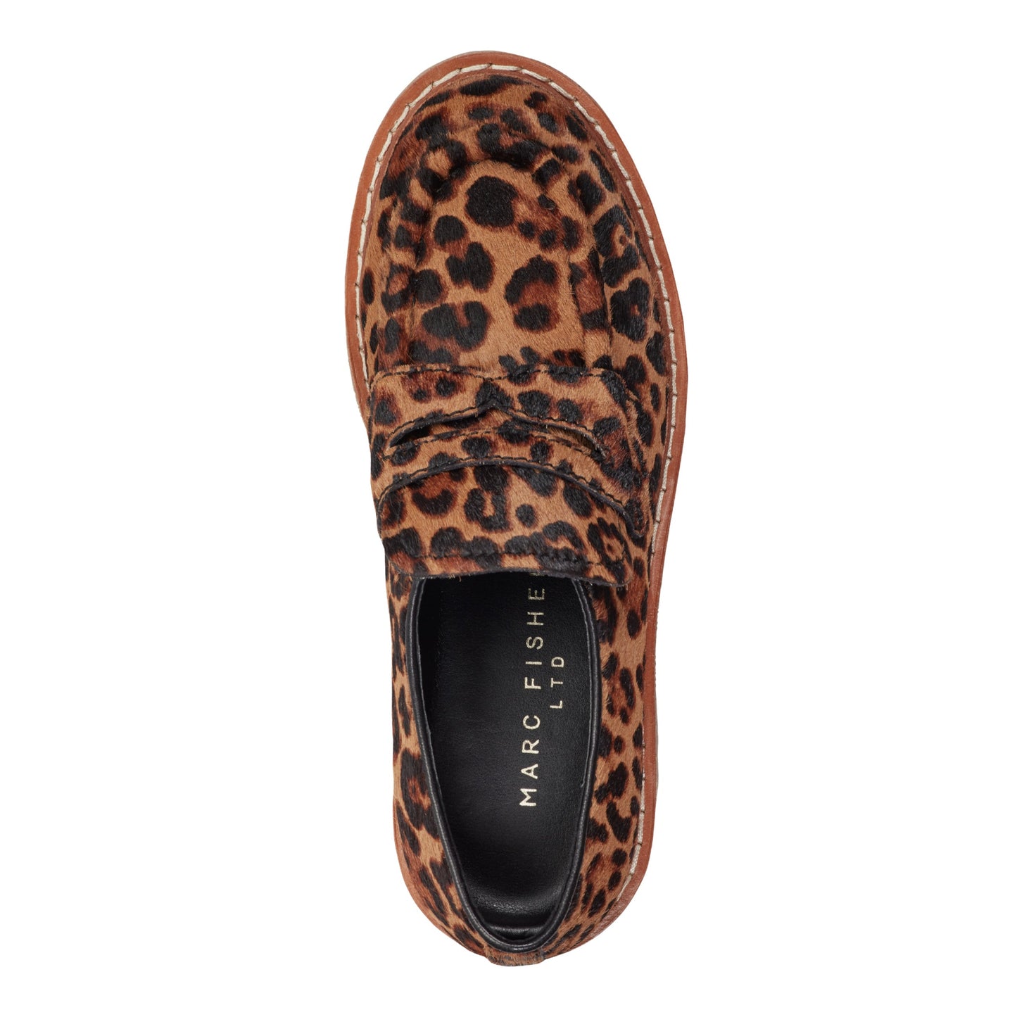 Marc Fisher Norton Lug Sole Leather Loafer - Leopard Print Pony Hair